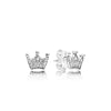 5 Style 925 Sterling Silver Earrings With Crystal Hollow Heart Crown Smiley Face Earrings For Women Wedding Jewelry