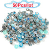 50Pcs/100Pcs Sparkling Mixed Random Delivery Charm Beads Original Brand Bracelet Necklaces Women Jewelry Accessories