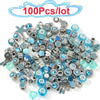 50Pcs/100Pcs Sparkling Mixed Random Delivery Charm Beads Original Brand Bracelet Necklaces Women Jewelry Accessories