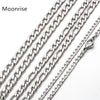 50cm 60cm 70cm Figaro Link Chain Jewelry Classic Curb Necklace 3-6MM Stainless Steel Silver Color Chain for Men Women