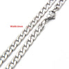 50cm 60cm 70cm Figaro Link Chain Jewelry Classic Curb Necklace 3-6MM Stainless Steel Silver Color Chain for Men Women