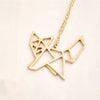 50pcs Personalized Fashion Designer Cute Origami Fox Pendant Necklace Simple Animal Jewelry In Gold Silver Plated Accessories