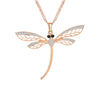 52mm Dragonfly Crystal Pendant Necklace Rose Gold Silver Colors Collier pendentif Elegant Wholesale   Best Gift