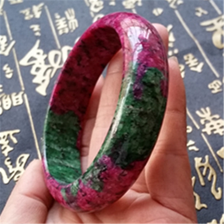 56-62mm Inner Diameter Grade A High Quality Natural Peach Blosom Jade Bangle Fine Gemstone Jade Bracelet Jewelry For Women Gifts