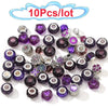 5Pcs/30Pcs  Random Delivery Purple Glass Beads Charm Brand Necklaces Bracelet For Women Men Jewelry Making
