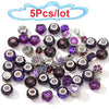 5Pcs/30Pcs  Random Delivery Purple Glass Beads Charm Brand Necklaces Bracelet For Women Men Jewelry Making