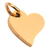 5Pcs/Lot  Stainless Steel Blank Heart Dog Tag Charm 9*9mm Mirror Polished Pendant Necklace Jewelry Makings