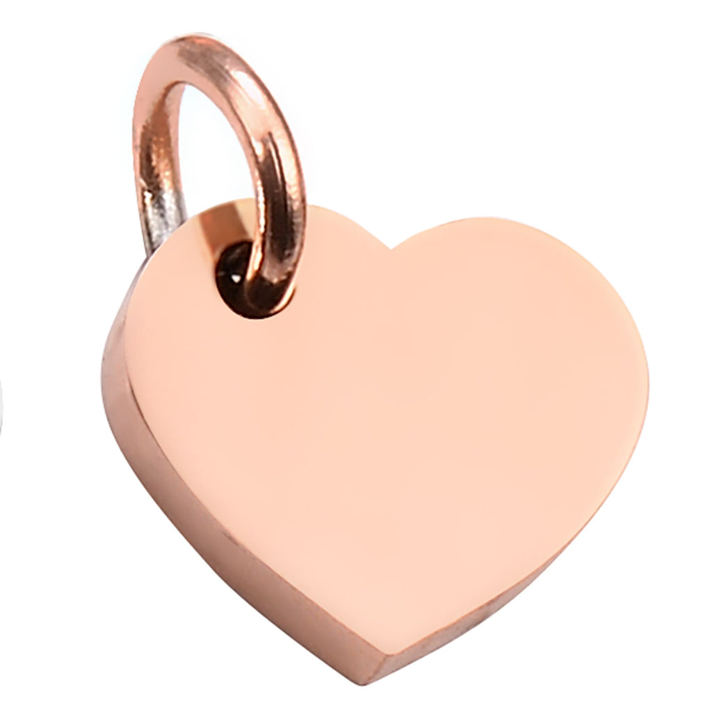 5Pcs/Lot  Stainless Steel Blank Heart Dog Tag Charm 9*9mm Mirror Polished Pendant Necklace Jewelry Makings