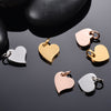 5Pcs/Lot  Stainless Steel Blank Heart Dog Tag Charm 9*9mm Mirror Polished Pendant Necklace Jewelry Makings