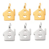 5Pcs/Lot Building Stainless Steel Cabin Home Creative House Charms Room Pendants Crafts DIY Jewelry Making Finding