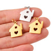 5Pcs/Lot Building Stainless Steel Cabin Home Creative House Charms Room Pendants Crafts DIY Jewelry Making Finding