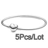 5Pcs/Lot Silver Color Chain Charm Bracelets With 17/19/21cm Brand Bracelet Bangles For Women Men Pulseras Jewelry Gift