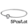 5Pcs/Lot Silver Color Chain Charm Bracelets With 17/19/21cm Brand Bracelet Bangles For Women Men Pulseras Jewelry Gift