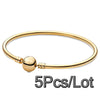 5Pcs/Lot Silver Color Chain Charm Bracelets With 17/19/21cm Brand Bracelet Bangles For Women Men Pulseras Jewelry Gift