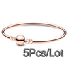 5Pcs/Lot Silver Color Chain Charm Bracelets With 17/19/21cm Brand Bracelet Bangles For Women Men Pulseras Jewelry Gift