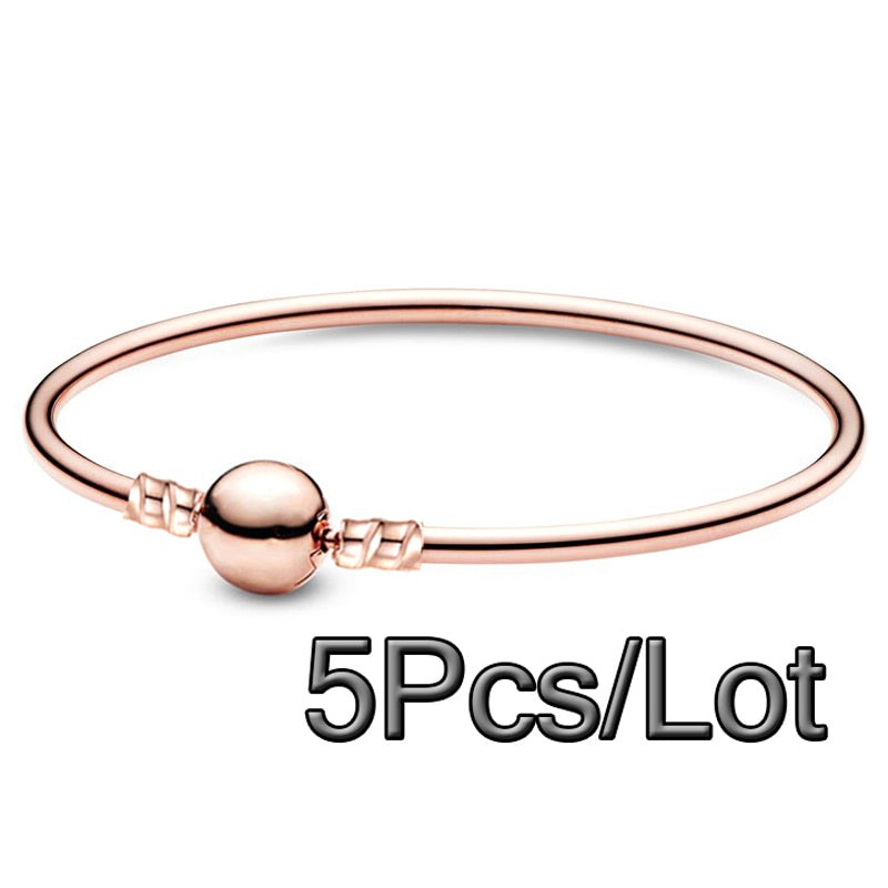 5Pcs/Lot Silver Color Chain Charm Bracelets With 17/19/21cm Brand Bracelet Bangles For Women Men Pulseras Jewelry Gift