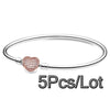 5Pcs/Lot Silver Color Chain Charm Bracelets With 17/19/21cm Brand Bracelet Bangles For Women Men Pulseras Jewelry Gift
