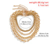 5Pcs/Set Punk Statement Short Collar Clavicle Chain Choker Necklace For Women Men Multi Layer Curb Cuban Link Chain Jewelry Gift