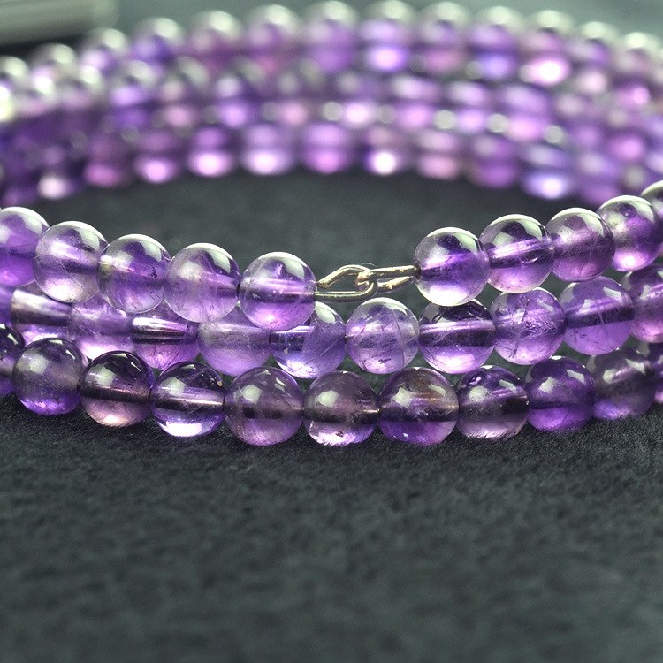 5mm Natural Amethyst Round beads Bracelet jewelry Fine Beaded Bracelets Jewelry For women Gift with certificate Drop Shipping