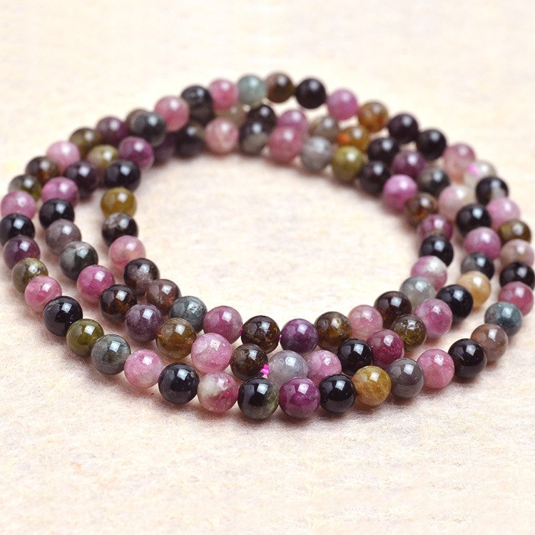 5mm Natural tourmaline 108pcs beads Bracelet Fine Beaded Bracelets Jewelry For women Gift with certificate Drop Shipping