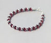 5mm SMALL 100% Real. 925 Sterling Silver Natural RED Garnet Stone &Lucky Polished Ball BEAD Bracelet Thin DROP Shipping GTLS328