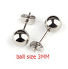 5pair/lot Stainless Steel Stud Earrings Ear Cuff Jewellery For Wedding Round Ball Ear Cuff For DIY Jewelry Finding F2259
