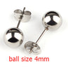 5pair/lot Stainless Steel Stud Earrings Ear Cuff Jewellery For Wedding Round Ball Ear Cuff For DIY Jewelry Finding F2259