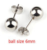 5pair/lot Stainless Steel Stud Earrings Ear Cuff Jewellery For Wedding Round Ball Ear Cuff For DIY Jewelry Finding F2259