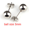 5pair/lot Stainless Steel Stud Earrings Ear Cuff Jewellery For Wedding Round Ball Ear Cuff For DIY Jewelry Finding F2259