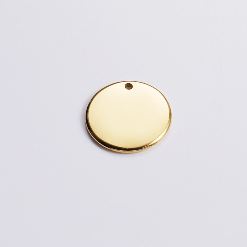 5pc Stainless Steel Round Blank Tag Pendants Charms Accessories Custom Logo Acceptable for DIY Necklace Bracelet Jewelry Making