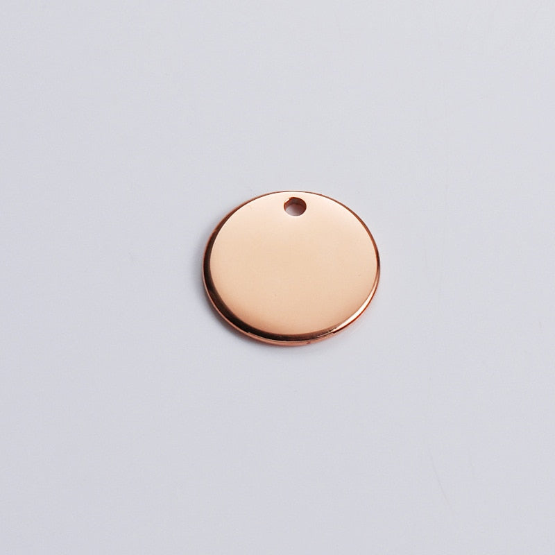 5pc Stainless Steel Round Blank Tag Pendants Charms Accessories Custom Logo Acceptable for DIY Necklace Bracelet Jewelry Making