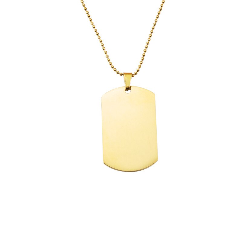 5pc/a Lot Stainless Steel ID Blank Dog Tags Necklace Round Bead Chain For Men Army Pendant  Hip Hop Jewelry