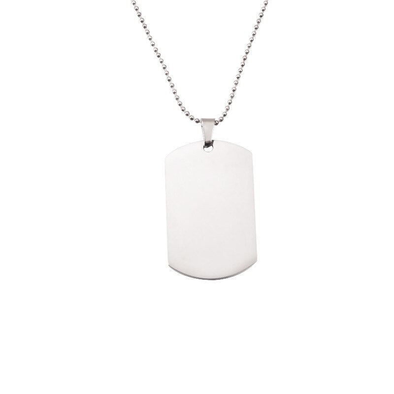 5pc/a Lot Stainless Steel ID Blank Dog Tags Necklace Round Bead Chain For Men Army Pendant  Hip Hop Jewelry