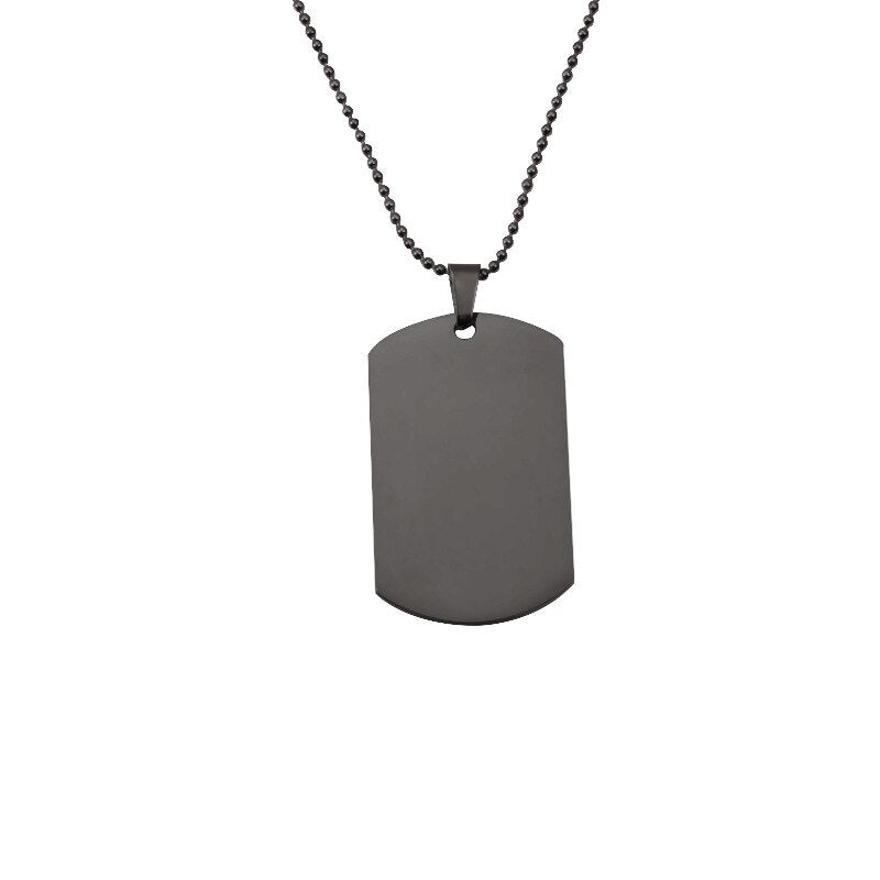 5pc/a Lot Stainless Steel ID Blank Dog Tags Necklace Round Bead Chain For Men Army Pendant  Hip Hop Jewelry