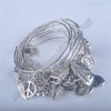 5pcs Plated gold silver bracelet  s Newest Women Fashion Metal Alloy Charms Adjustable Expandable Wire bracelets Bangles