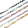 5pcs/lot 316L Stainless Steel Rose Gole Necklace 2mm Thick Rainbow Link Chain Black Chain 45cm for Making Jewelry Necklaces