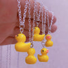 5pcs/set Cute Small Cartoon Little Yellow Duck Charms Pendant Necklace Handmade Creative Accessories Jewelry