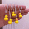 5pcs/set Cute Small Cartoon Little Yellow Duck Charms Pendant Necklace Handmade Creative Accessories Jewelry
