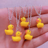 5pcs/set Cute Small Cartoon Little Yellow Duck Charms Pendant Necklace Handmade Creative Accessories Jewelry