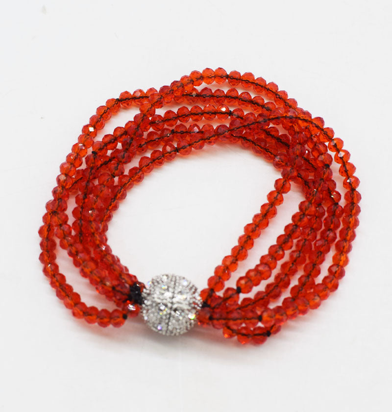 5rows red quartz faceetd 3-4mm bracelet 7.5inch   beads nature