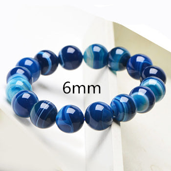 6-12mm Blue Natural Agate Mens Bracelets Natural Sone Femme Blue Best Friend Bracelet For Men 2020 Natural Stone Bracelet Homme