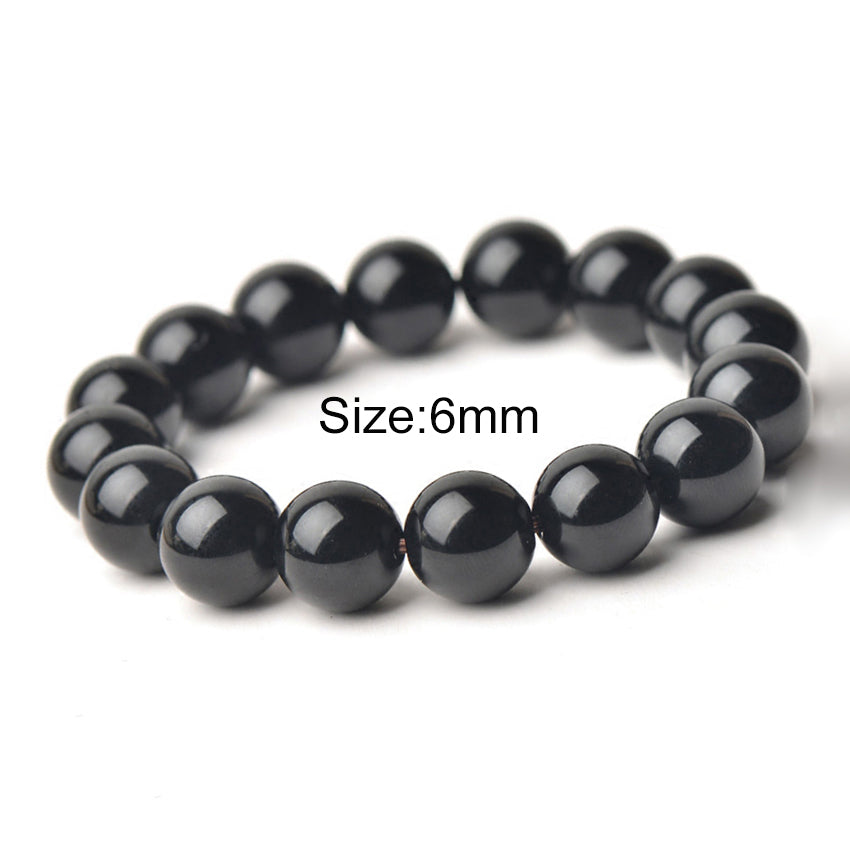 6-14mm Brazil Crystal Rockcrystal Black Crystal Bracelet Male Round Beads Bracelet Mens Bracelet