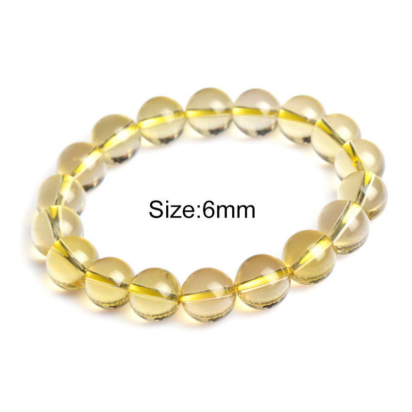 6-14mm Lemon Quartz Brazil Citrine Crystal Bracelet With Stones Bracelets For Girls Bangles Couple Bracelet