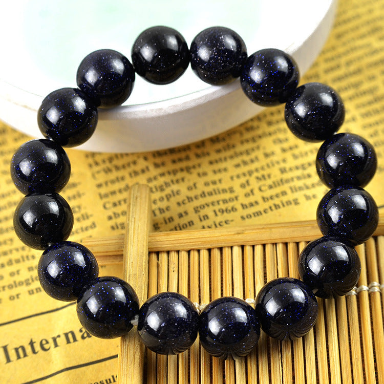 6-16mm Natural Blue Sand Beaded Bracelets Jewelry , Fine Aventurine Gemstone Jewelry For Man&Woman Gifts
