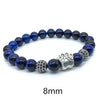 6/8/10mm Blue Tiger Eye Dog Bracelet For Men AAA Zircon Pitbull Dog Paw Beads Bracelet Man Male Natural Stone Bracelet Femme