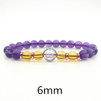 6/8/10mm Citrine Beads Bracelet Ladies Amethyst Natural Stone Bracelet For Men Rope Real Silver Bracelet For Women Hand