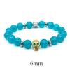 6/8/10mm Natural Purple Agate Mens Bracelets For Girls Sunstone Bead Bracelet Women Hand Charms Stone Skull Bracelet Homme 2020