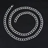 6/9mm Stainless Steel Chain Necklace for Men Women Curb Cuban Link Chain Gold Color Punk Choker Necklace Hip Hop Man Jewelry