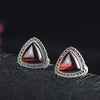 6 Color Natural Stone Agate Black Earrings 100% Sterling Silver 925 Jewelry Gifts Ethnic Jade Topaz Opal Earrings For Women SE77