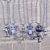 6 Styles Hiphop Vivid Handmade Robot Ethnic Sweater Claw Necklace Cool Punk Pendant Retro Long Female Birthday Gift CQ001-006